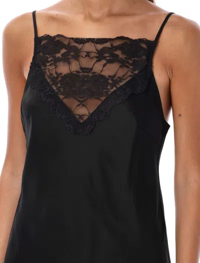 By Malene Birger Lace-trimmed Satin Top With Spaghetti Straps