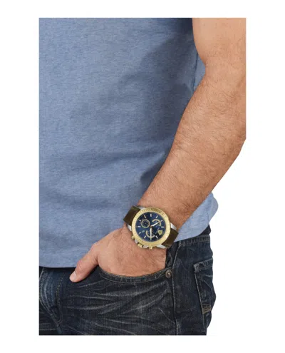 Versace New Chrono Strap Watch In Brown