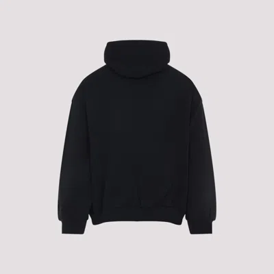Balenciaga Black Hoodie With Fixed Hood And Logo Lettering On The Front In Cotton Man In Black