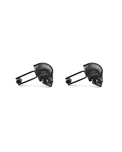 Philipp Plein Skull Design Black Cufflinks With Distinctive Finish In Black
