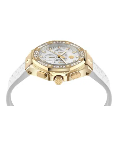 Philipp Plein Unisex Chronograph White Silicone Strap Watch 42mm In White