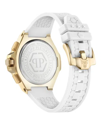 Philipp Plein Unisex Chronograph White Silicone Strap Watch 42mm In White