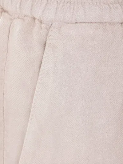 Brunello Cucinelli Relaxed-fit Linen Shorts With Adjustable Drawstring Waist In Pink
