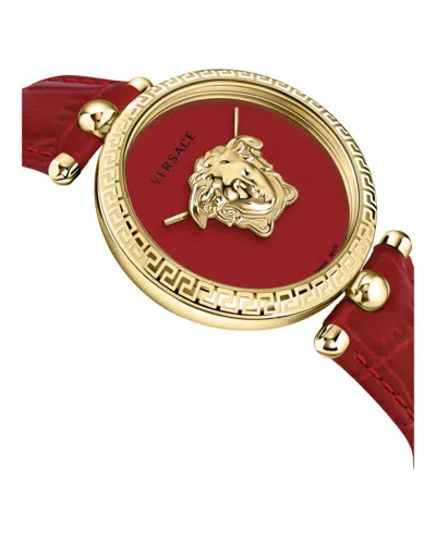 Versace Palazzo Empire Strap Watch In Red