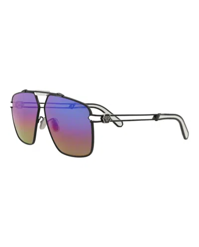 Philipp Plein Aviator-frame Titanium Sunglasses In Purple