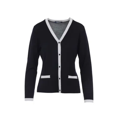 Max Mara V-neck Button-down Sweater With Contrasting Trim