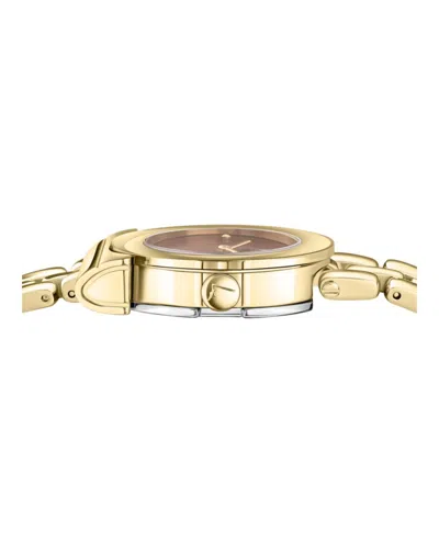 Ferragamo Gancino Bracelet Watch With Red Sunray Dial In Gold