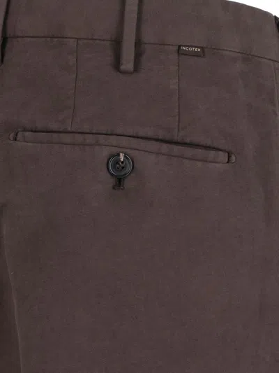 Incotex Pleated Chino Trousers In Brown