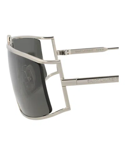 Saint Laurent Square-frame Metal Sunglasses With Non-polarized Lenses In Black