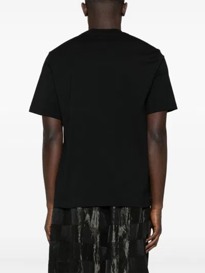 Amiri Black Crewneck T-shirt With Logo Lettering Print On The Front In Cotton Man In Black