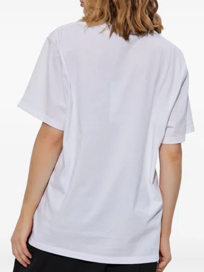 Stella Mccartney Crew Neck T-shirt With Logo Print And Sequin Detail In White