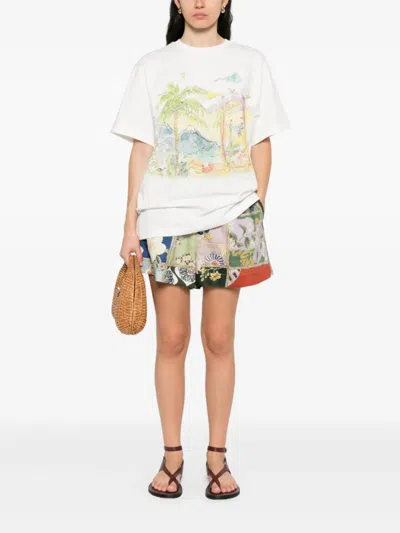 Alemais Graphic-print T-shirt With Relaxed Fit And Tropical Design