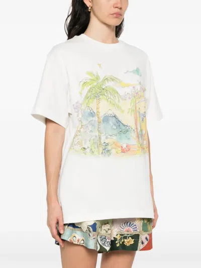 Alemais Graphic-print T-shirt With Relaxed Fit And Tropical Design