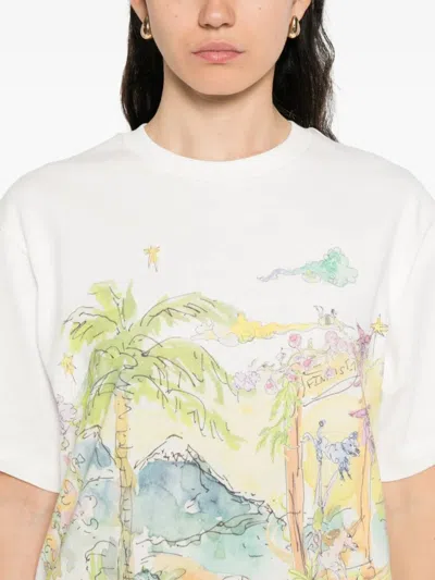 Alemais Graphic-print T-shirt With Relaxed Fit And Tropical Design