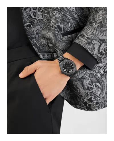 Philipp Plein Date Superlative Crystal Watch In Black