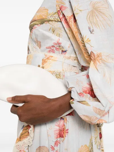 Zimmermann Floral-print Maxi Dress With Lace Trim And Self-tie Fastening
