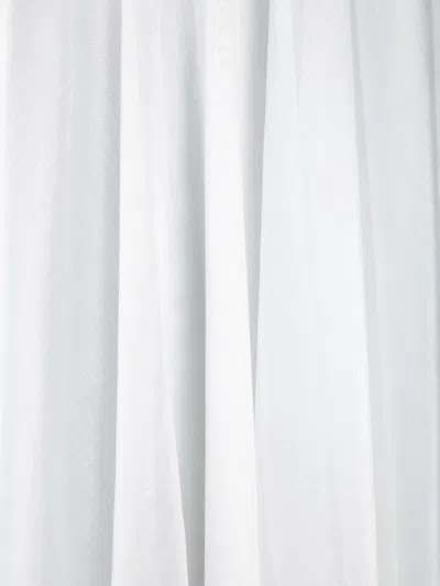 Blanca Vita Pleated White Midi Skirt In Lightweight Muslin In White