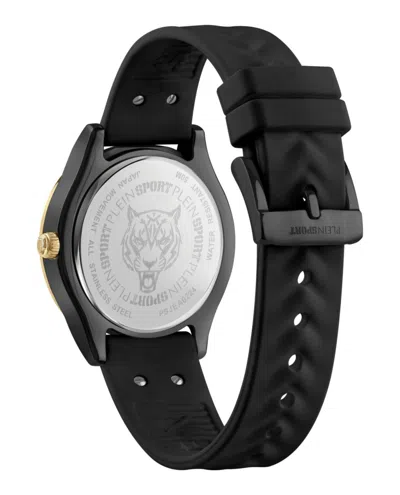 Plein Sport Womens Eclipse Three Hand Quartz Black Silicone 36mm In Black