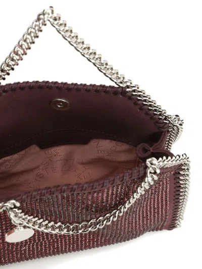 Stella Mccartney Falabella Tiny Bag Crystal Hotfix On Alter Suede Crossbody Bags Bordeaux