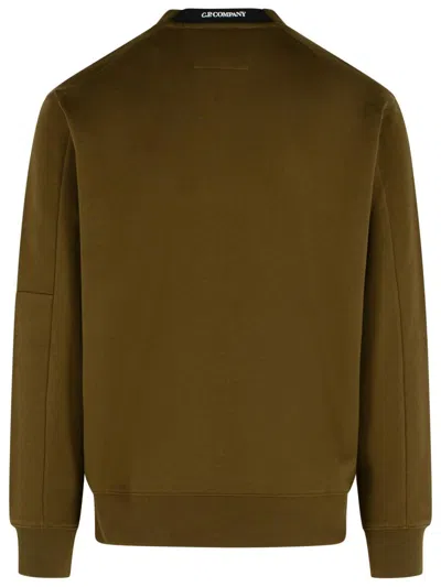 C.p. Company Raised Cotton Sweatshirt Arm Pocket In Brown