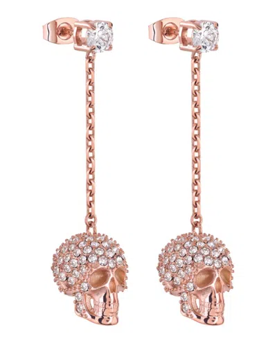 Philipp Plein Sliding $kull Crystal Dangle Earrings