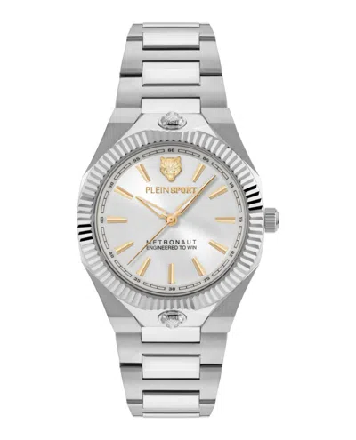 Plein Sport Metronaut Bracelet Watch With Classic Quartz Movement In Metallic