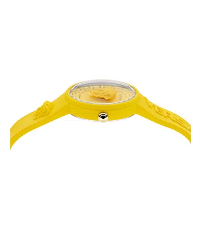 Versace Medusa Pop Silicone Watch In Yellow