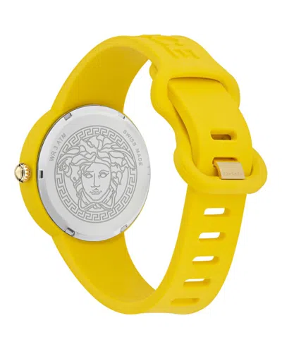 Versace Medusa Pop Silicone Watch In Yellow