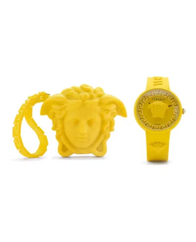 Versace Medusa Pop Silicone Watch In Yellow
