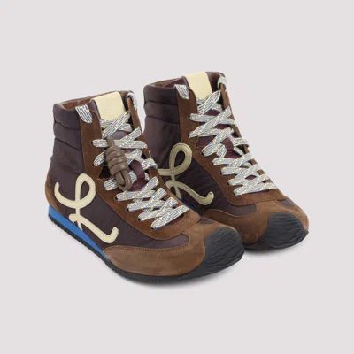 Loewe High-top  Sneakers With Textured Design And Logo Embellishment