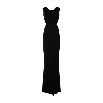 Rick Owens Black Evening Dress With Deep V-neckline And Cutout Detail In Black