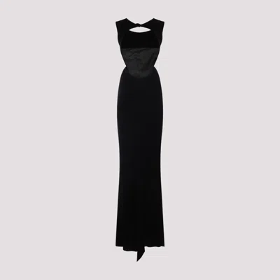 Rick Owens Black Evening Dress With Deep V-neckline And Cutout Detail In Black