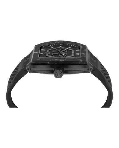 Philipp Plein The Hexagon Phantom Silicone Watch In Black