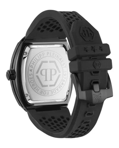 Philipp Plein The Hexagon Phantom Silicone Watch In Black