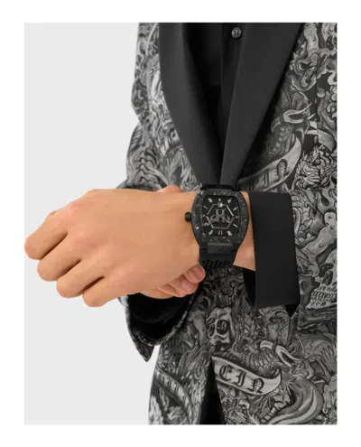 Philipp Plein The Hexagon Phantom Silicone Watch In Black