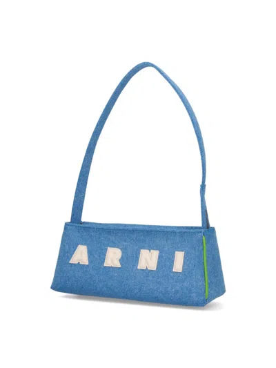 Marni "museo" Denim Bag Light Blue