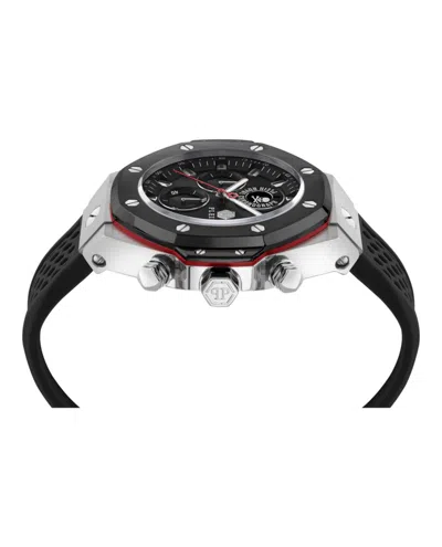 Philipp Plein Plein Chrono Royal Silicone Watch In Black