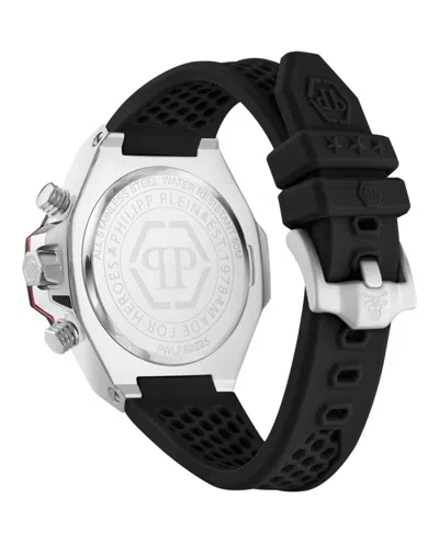 Philipp Plein Plein Chrono Royal Silicone Watch In Black