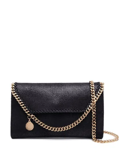 Stella Mccartney Mini Shoulder Bag With Diamond-cut Chain-link Trim