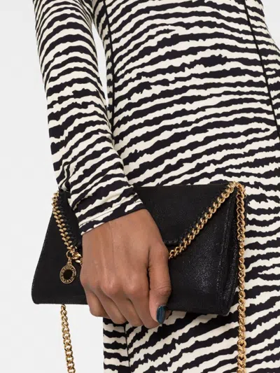 Stella Mccartney Mini Shoulder Bag With Diamond-cut Chain-link Trim