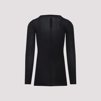 Rick Owens Long-sleeved Top With Subtle Back Closure In Black