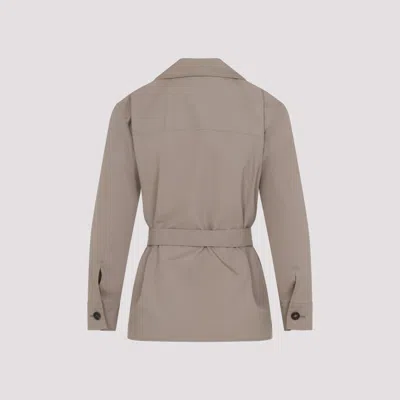 Max Mara Tailored Cotton Shirt With Classic Collar And Belted Waist In Neutral