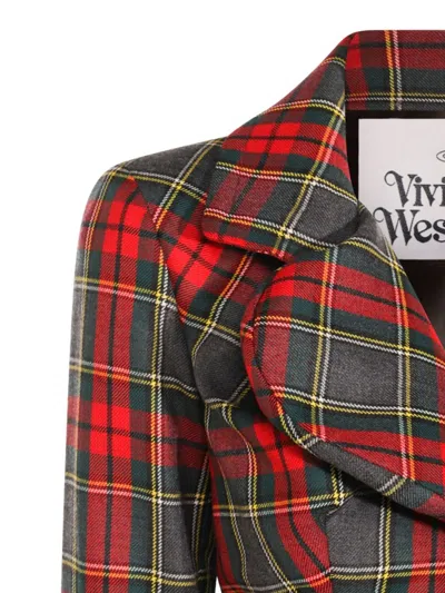 Vivienne Westwood Plaid Tailored Jacket With Notch Lapel And Button-detail Cuffs In Multi