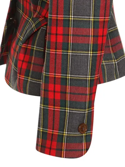 Vivienne Westwood Plaid Tailored Jacket With Notch Lapel And Button-detail Cuffs In Multi