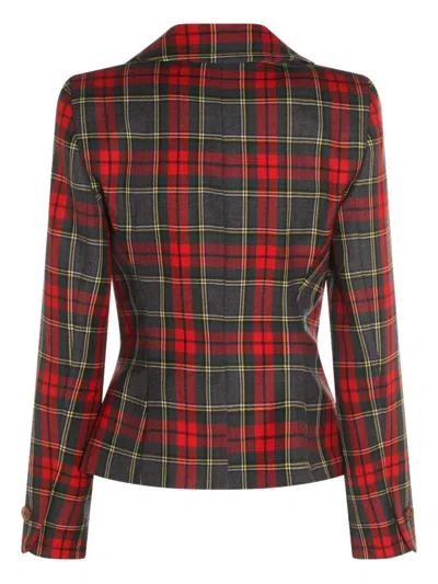 Vivienne Westwood Plaid Tailored Jacket With Notch Lapel And Button-detail Cuffs In Multi