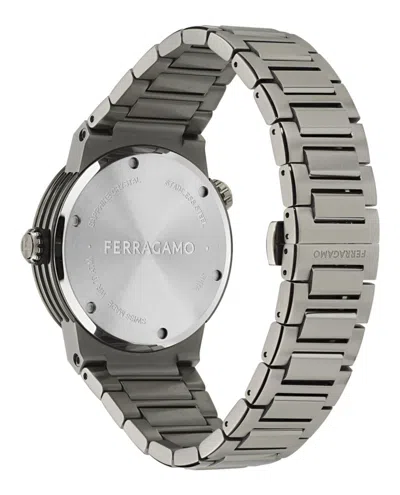 Ferragamo F-80 Gmt Worldtime Bracelet Watch In Black