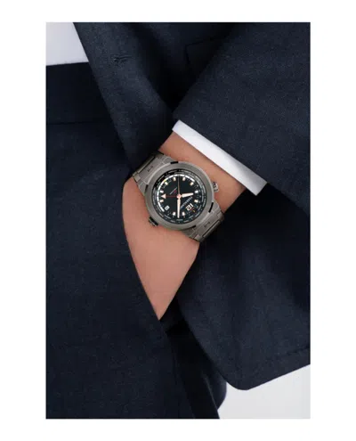 Ferragamo F-80 Gmt Worldtime Bracelet Watch In Black