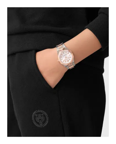 Plein Sport Elegant Two-tone Bracelet Watch With Silver Sunray Dial In Metallic