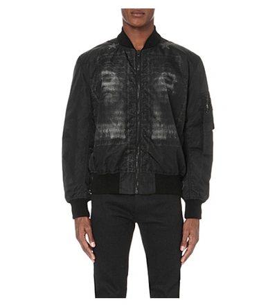 Shop Givenchy Jesus-print Shell Bomber Jacket In Black