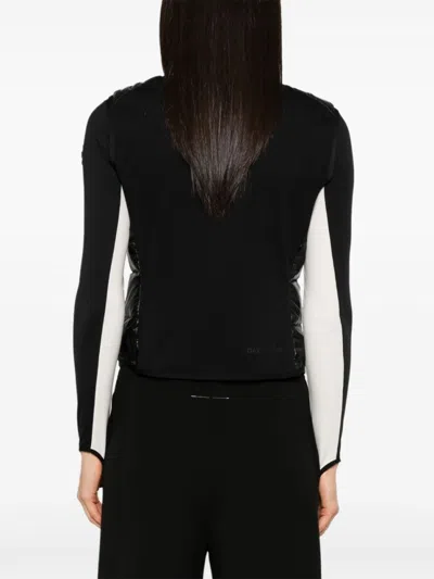 Moncler Grenoble Quilted Black Jacket With High Collar And Glossy Finish In Black